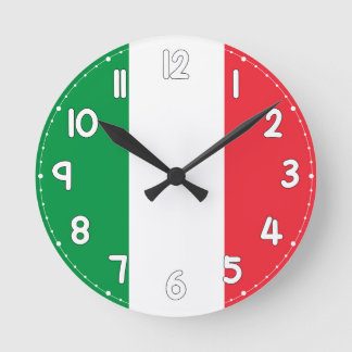 Italian Flag Wall Clock - Flag of Italy Rund Klocka