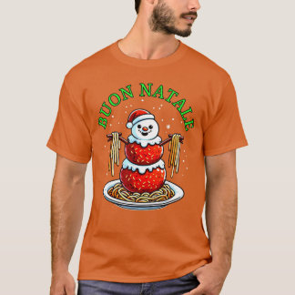 Italian Food Christmas Meatball Snowman Ugly Chris T Shirt
