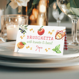 Italian Food Holy Cannoli Party Table Place Card Placeringskort