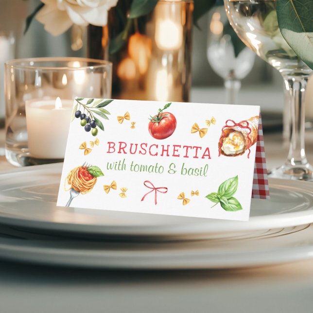Italian Food Holy Cannoli Party Table Place Card Placeringskort (Elegant Holy Cannoli Party Table Place Cards)