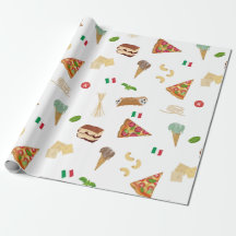 Italian Food Pizza Pasta Tiramisu Pattern
