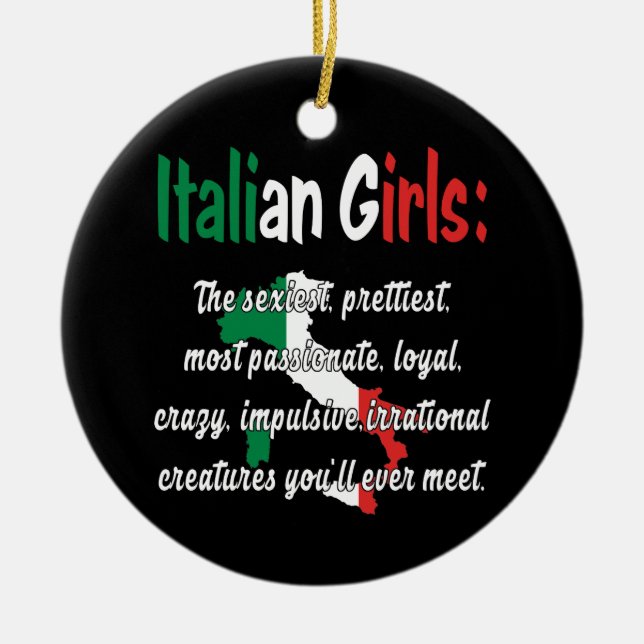 ITALIAN GIRLS FUNNY JULGRANSPRYDNAD KERAMIK (Framsidan)