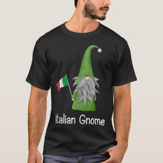 Italian Gnome Holding The Flag Of Italy T Shirt