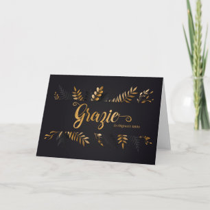 ITALIAN Grazie Botanical Charcol Grått Tack Kort