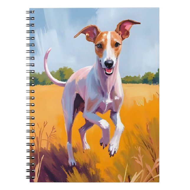Italian Greyhound Dog Painting Pet Anteckningsbok (Framsidan)