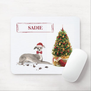 Italian Greyhound Funny Christmas Dog with Tree Musmatta