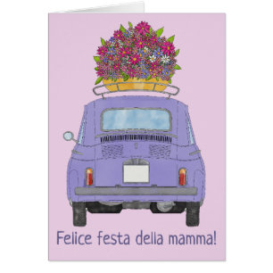 italian Happy Mother’s Day Fiat 500 Hälsningskort