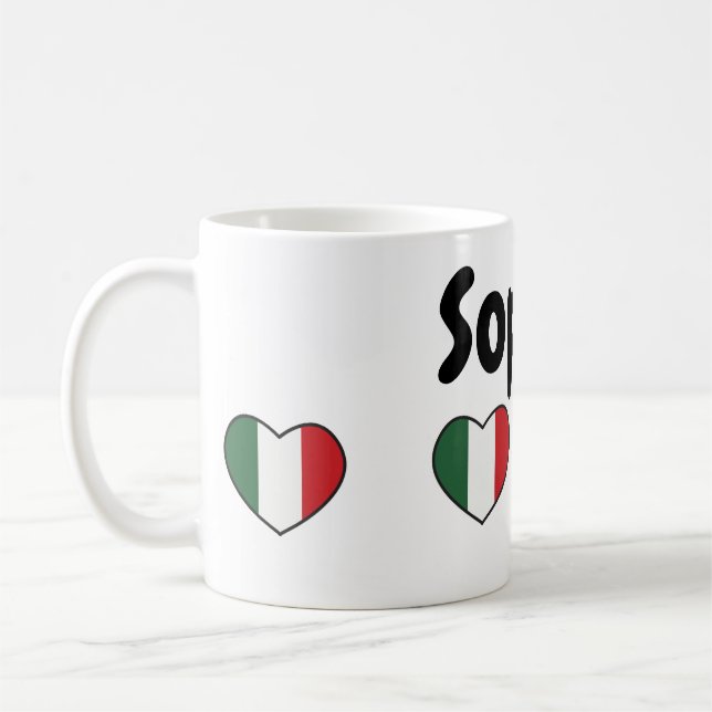 Italian heart with customizable name - Mug Kaffemugg (Vänster)