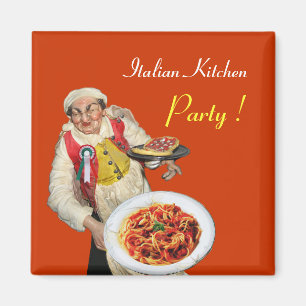 ITALIAN KITCHEN,orange Magnet