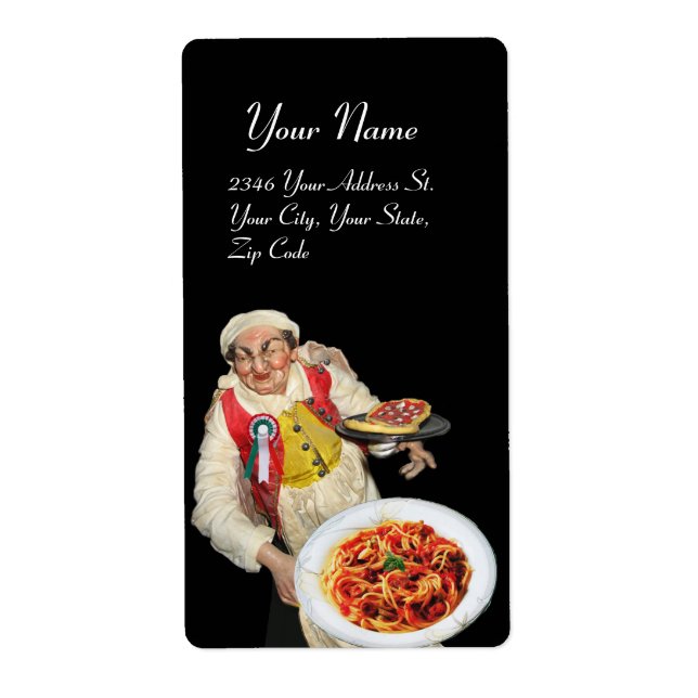 ITALIAN KITCHEN Red grönt white black Fraktsedel (Framsidan)