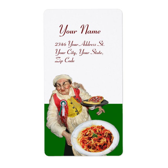 ITALIAN KITCHEN röd grönt vit Fraktsedel (Framsidan)