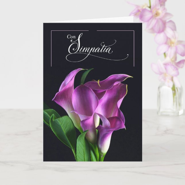 Italian Language Sympathy Simpatia Purple Lilies Kort (Orkide)
