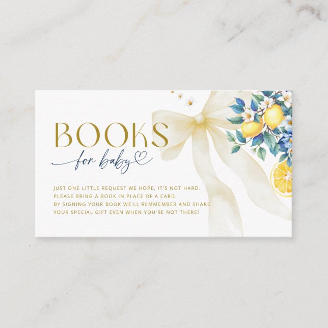 Italian Lemon Blue Tile Sweetie Books for Baby Tilläggskort (Framsida)