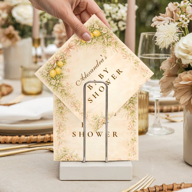 Italian Lemon Bunny Garden Baby Shower Pappersservett (Skapare uppladdad)