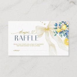 Italian Lemon Citrus Blue Tile Diaper Raffle  Tilläggskort