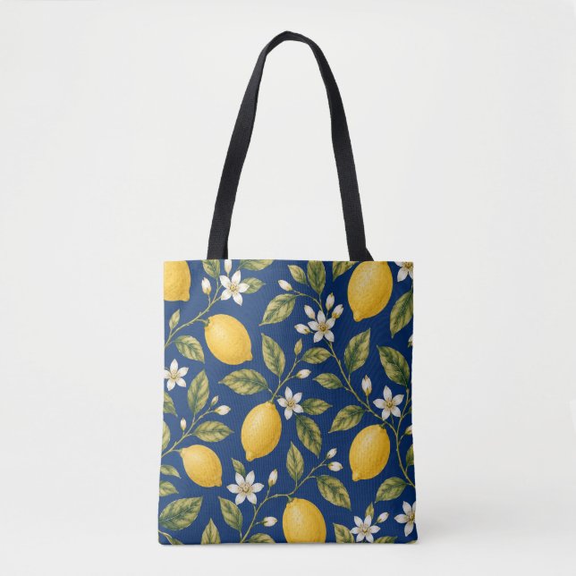 Italian Lemon Market Tote Tygkasse (Framsida)