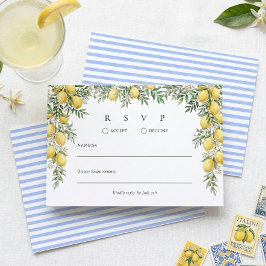 Italian Lemon Wedding RSVP Response Card OSA Kort