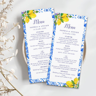 Italian Meditterranean Tiles Wedding  Program