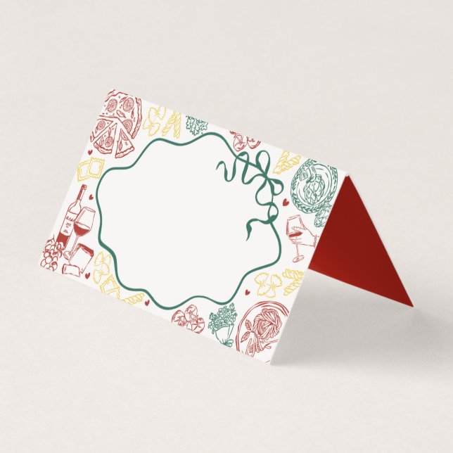 Italian Pasta Thats Amore Place Card Table Decor Kort (Framsida)