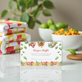 Italian Pasta Themed Diaper Raffle Card Tilläggskort