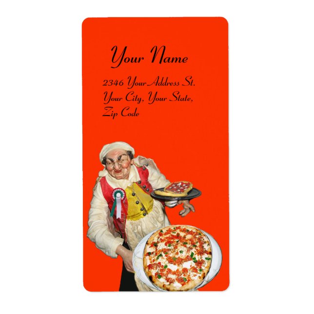 ITALIAN PIZZA röd grönt vit orange Fraktsedel (Framsidan)