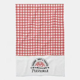 Italian Pizzeria Checkered Plaid  Kökshandduk
