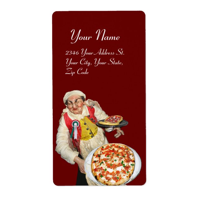 ITALIAN PIZZZA röd grönt vit Fraktsedel (Framsidan)