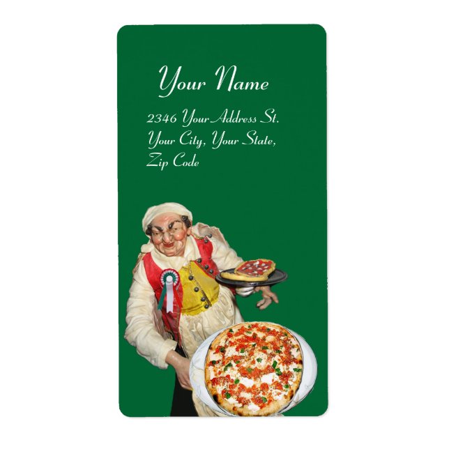 ITALIAN PIZZZA röd grönt vit Fraktsedel (Framsidan)