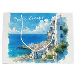 Italian Seaside Town Watercolor Ocean Escape