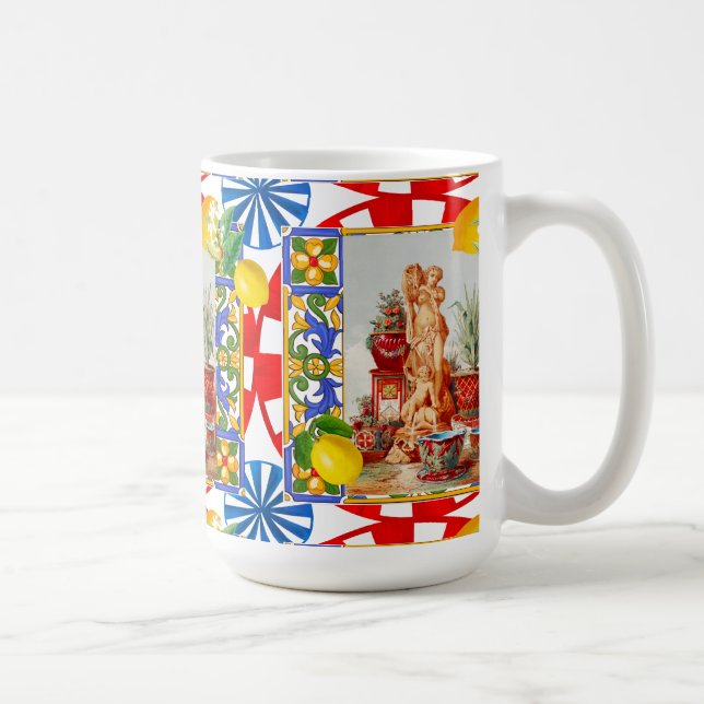 Italian,Sicilian art,maiolica,tiles,baroque art   Kaffemugg (Höger)