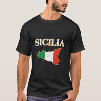 Italian Sicily Map Sicilia Sicilian T Shirt