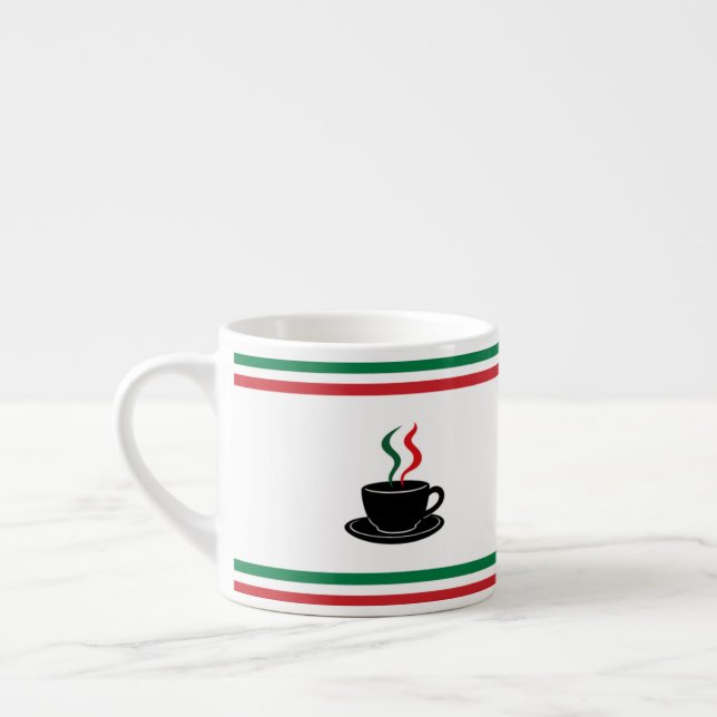 Italian stripes espresso  espressomugg (Vänster)