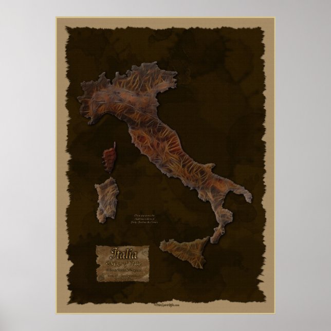 ITALIAN Textured Karta Art Poster (Framsidan)