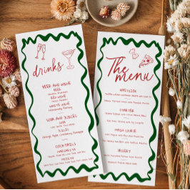Italian Thats Amore Pizza Bridal Shower Menu Card