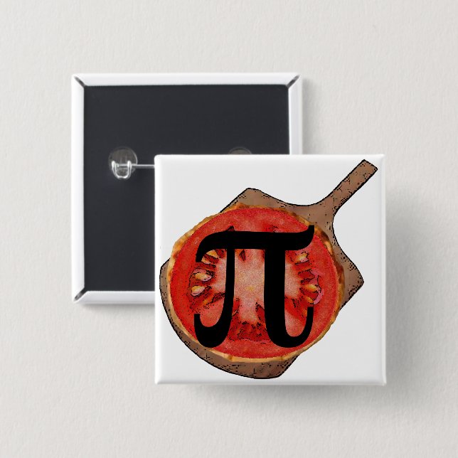 Italian Tomato Pi Button Knapp (Framsida & baksida)