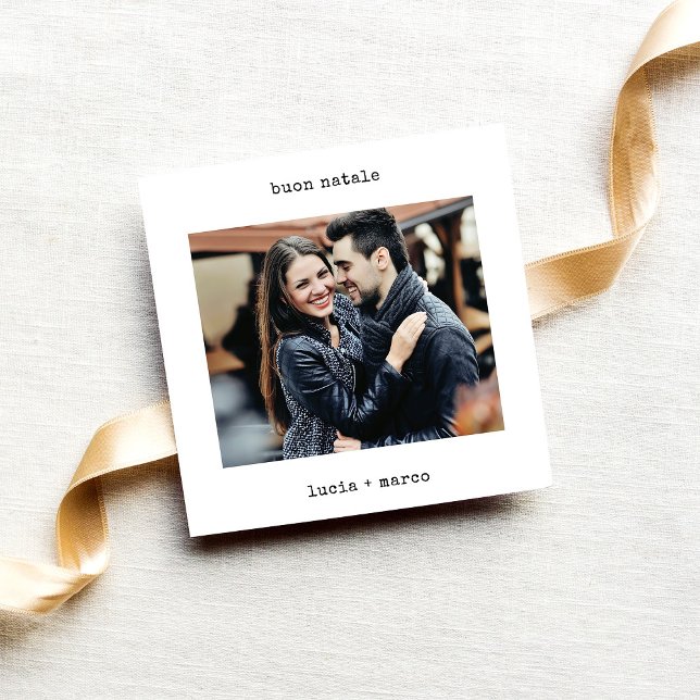 Italian Typewriter | Buon Natale Christmas Photo Julkort (Skapare uppladdad)