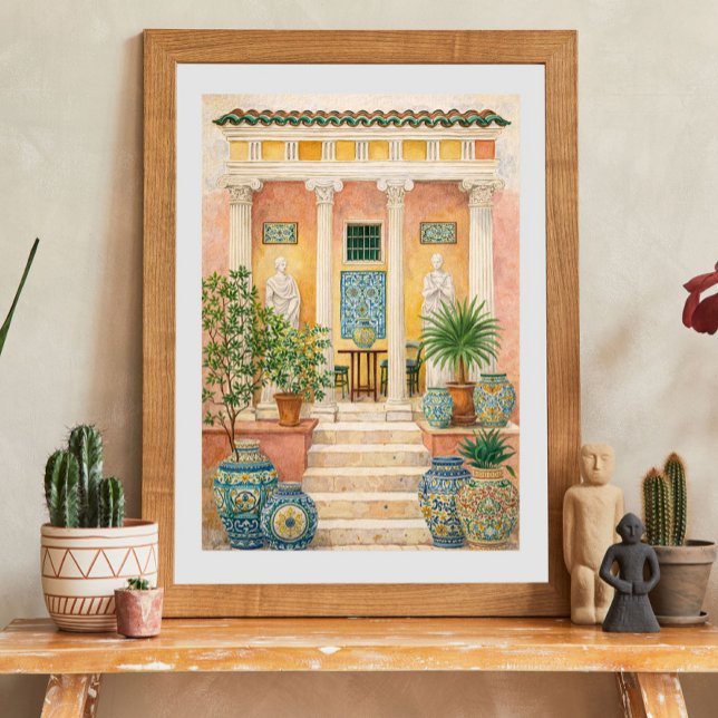 Italian Villa Patio with Classical Columns Poster (Skapare uppladdad)