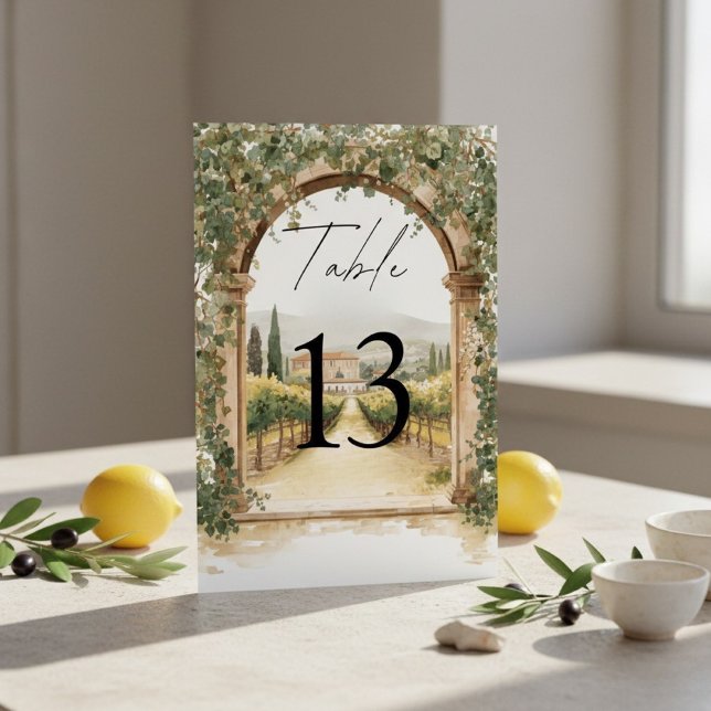 Italian Vineyard Wedding Tuscan  Bordsnummer (Skapare uppladdad)