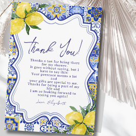 Italian watercolor tiles with lemon Bridal Shower Tack Kort