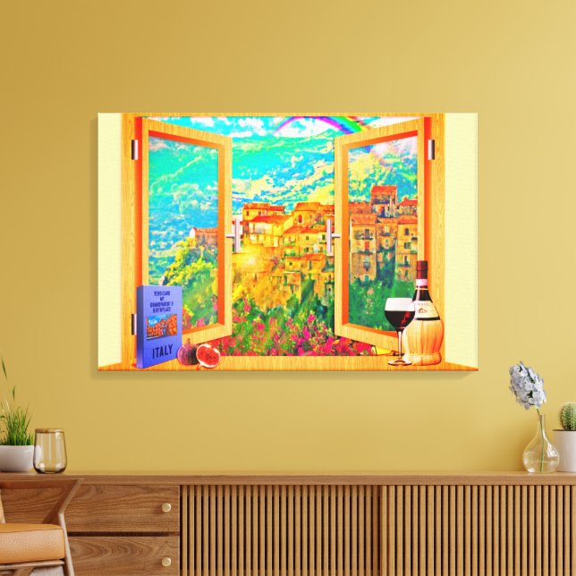 Italian Window Canvas Wall Art (Insitu (Vardagsrum))