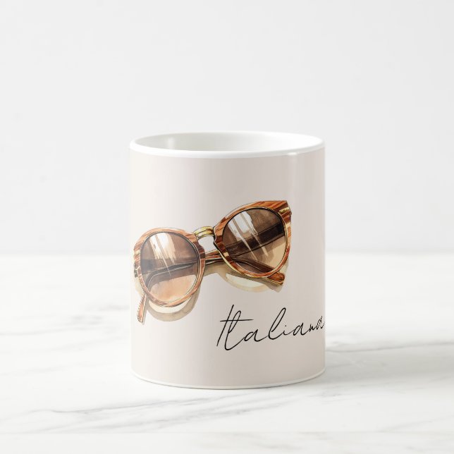 Italiana (Italian) Brown Sunglasses Kaffemugg (Center)