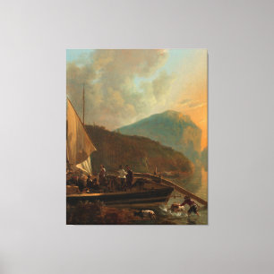 Italianate River Landscape, Adam Pijnacker, c. 165 Canvastryck