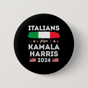 Italianer för Kamala Harris 2024 Italia Flagga Pat Knapp