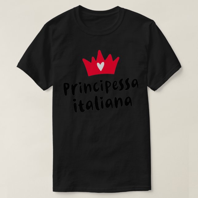 Italiano Pride Principessa Italiana Italiana Princ T Shirt (Design framsida)