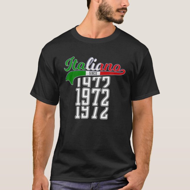 Italiano sedan 1972 50 år för italienska Festa T Shirt (Framsida)