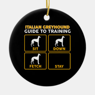 italiansk greyhound-guide för utbildning julgransprydnad keramik