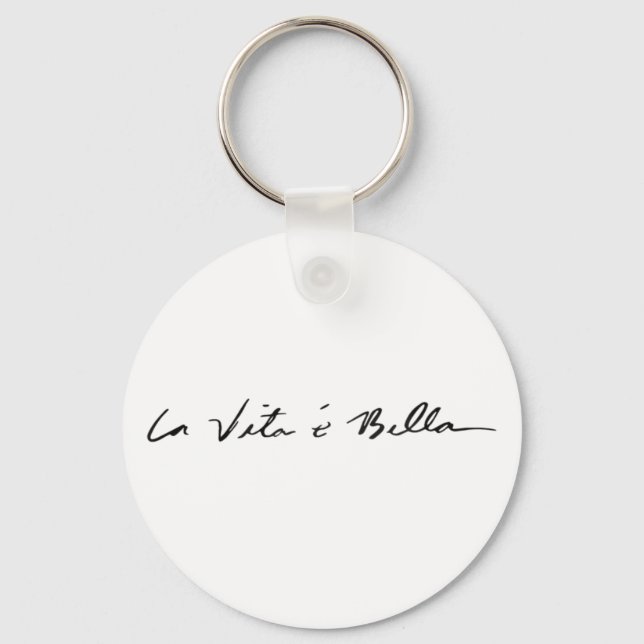 italianskt citat la vita é bella nyckelring (Framsida)