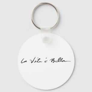 italianskt citat la vita é bella nyckelring