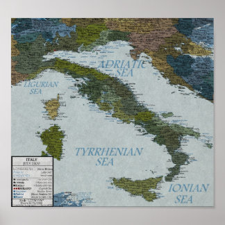 Italien - 100 m Stiga upp havsnivå Poster