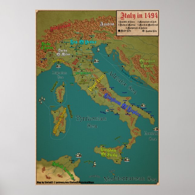 Italien 1494 poster (Framsidan)